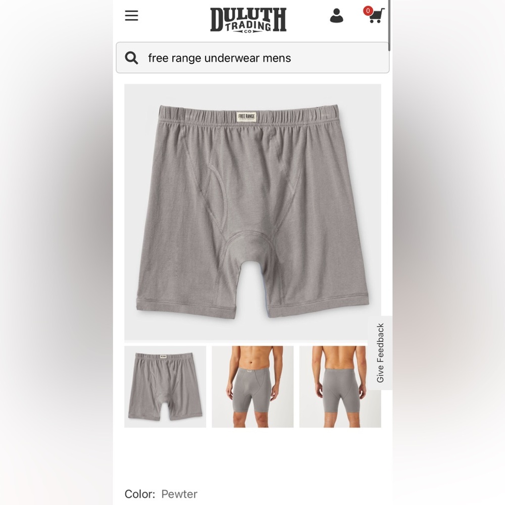 NWT Men's Free Range Organic Cotton Boxer Briefs - Picture 3 of 3